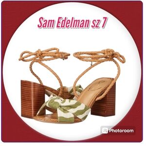 Sam Edelman Bodhi Block Heel Sandals Ankle Wrap NWT sz 7